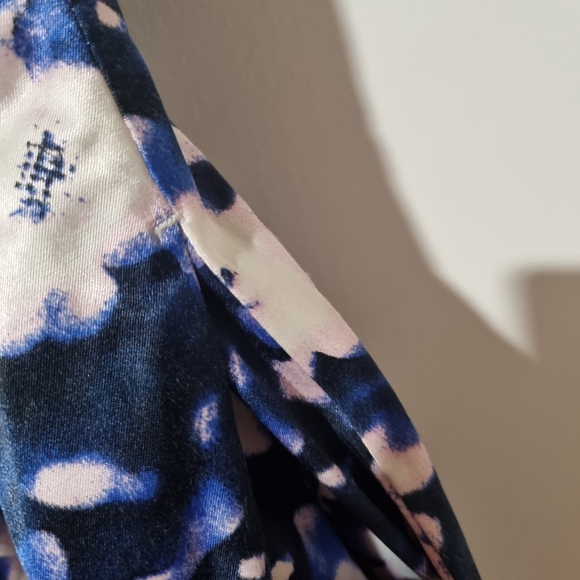 Cue Size 10 Black Purple Floral Fit & Flare Dress With Front Zip & Pockets - Picture 7 of 7